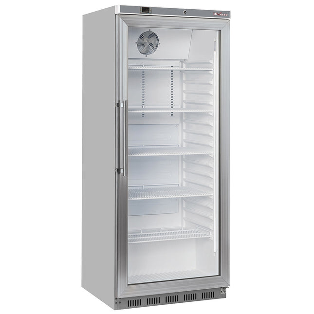 Réfrigérateur ventilé GN 2/1, porte vitrée, 600 litres. acier inoxydable