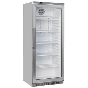 Ventilated refrigerator GN 2/1, glass door, 600 liters. stainless steel