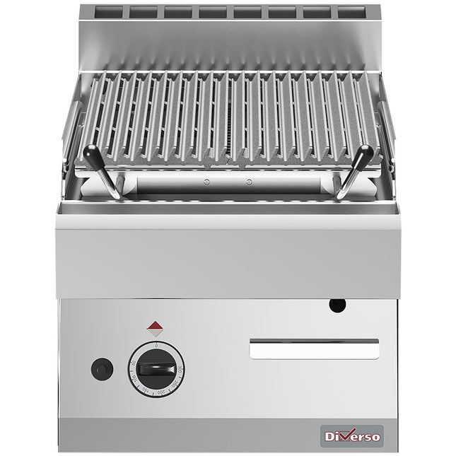Lavastensgrill - 1/2 modul, kokegrill i støpejern "double face"