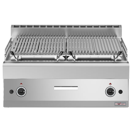 Grill pierre de lave - module 1/1, grille de cuisson en fonte "double face"