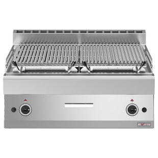 Grill pierre de lave - module 1/1, grille de cuisson en fonte "double face"