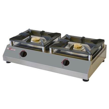 bord top gaskomfur med 2 blus 5 kW