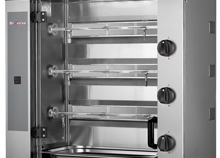 Gas chicken roaster, 3 spits (9 chickens) SMALL