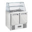Refrigerated saladette with curved glass 2x GN1/1 + 3x GN 1/6-150 mm + reserve 2 doors GN1/1
