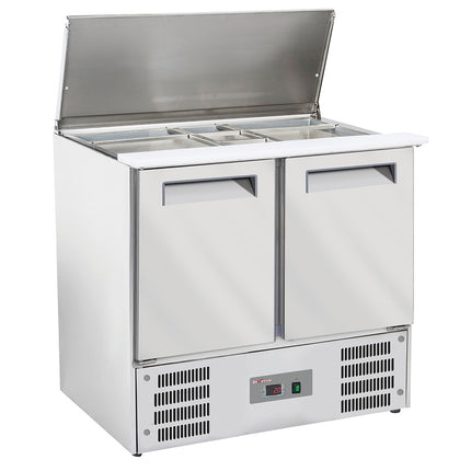 Refrigerated saladette with lid 2x GN 1/1 + 3x GN 1/6-150 mm + reserve 2 doors GN1/1