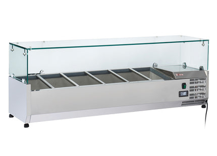 Refrigerated structure 5 x GN 1/3 & 1x GN 1/2 -150 mm, with sneezeguard