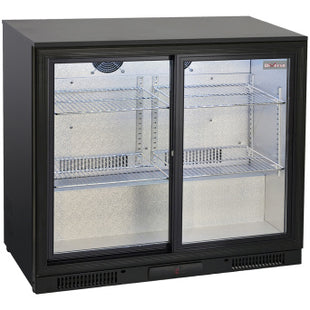 Ventilated bottle cooler, 2 sliding glass doors
