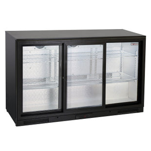 Ventilated bottle cooler, 3 sliding glass doors
