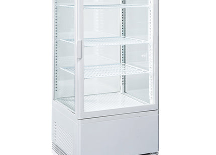 Ventilated display table model, 4 levels, 4 glass sides, 80 liters - WHITE