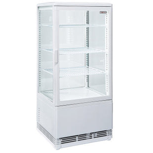 Ventilated display table model, 4 levels, 4 glass sides, 80 liters - WHITE