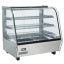 Heated table display case, 3 levels, curved glass