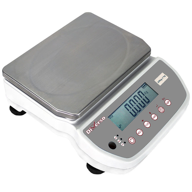 Elektronisk våg i rostfritt stål, 30 kg x 1 g