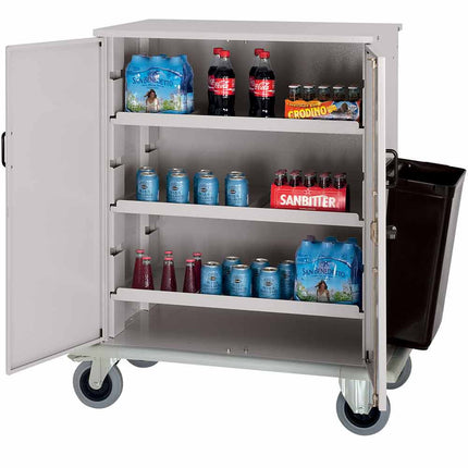 Closed carriage for minibars filling