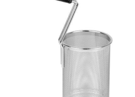 Rounded basket for pasta cooker with lateral handle