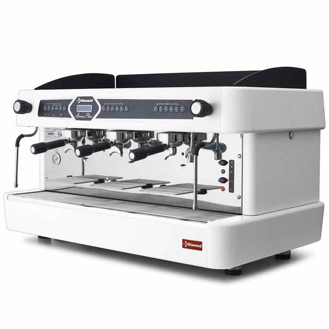 Machine à café expresso 3 groupes, automatique (avec afficheur) BLANC