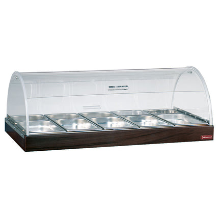 Display unit with dome (5x 1/3 +5x 1/6 65 mm) "wengé"