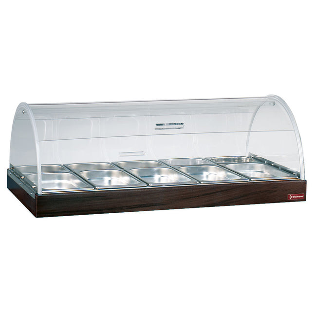 Display unit with dome (5x 1/3 +5x 1/6 65 mm) "wengé"