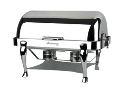 Set med två uppvärmda soppterriner i bain marie, komplett med justerbar elektrisk platta.