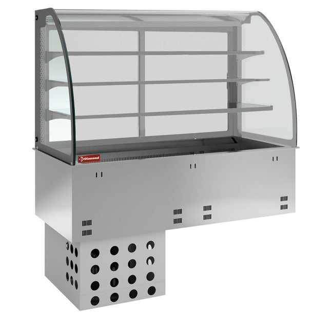 Element sink and closed display on 3 levels, refrigerated, ventilated 5x GN 1/1