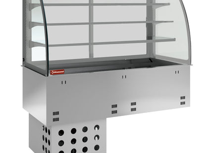Elementvask og lukket display på 3 nivåer, nedkjølt, ventilert 3x GN 1/1