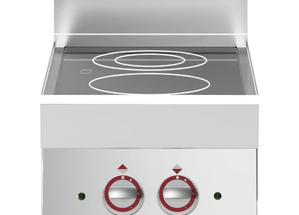 Electric vitroceramics plate with 2 cooking zones -Top-