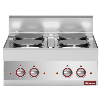 Cuisinière électrique 4 plaques de cuisson rondes -top- "Alpha 650"