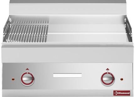 Elec. cooking plate 2/3 flat and 1/3 ribbed -top- "Alpha 650"