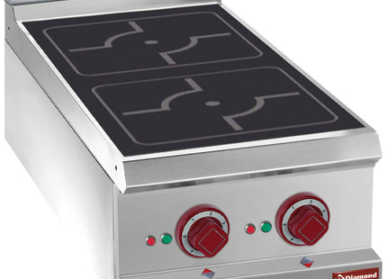 Cuisinière électrique, 2 zones à induction -Haut -