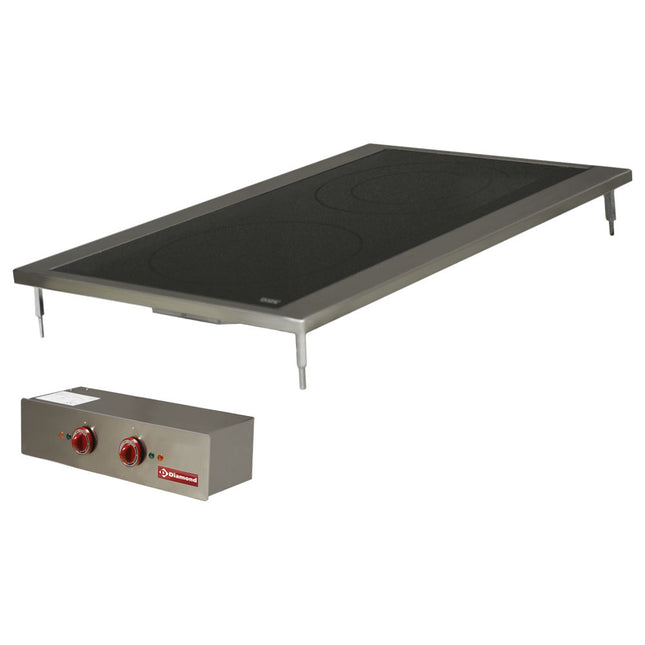 Cuisinière électrique, 2 plaques vitrocéramiques, encastrable