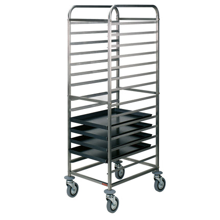 Rustfrit stål stikvogn, 14x 600x400 mm, 85 -mm mellemrum