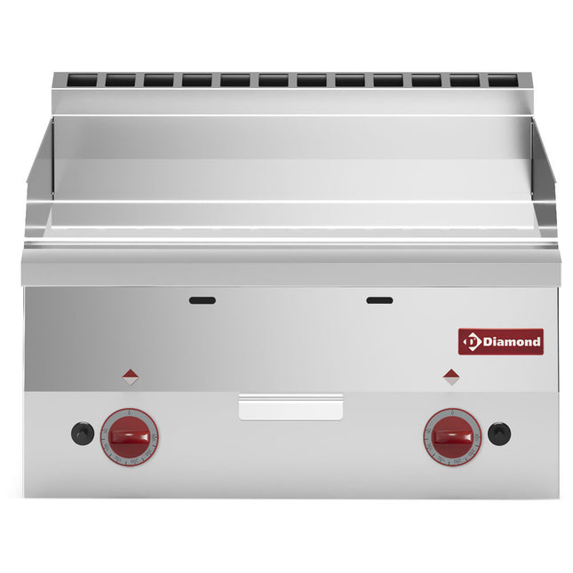 Plaque de cuisson gaz, surface lisse "chromée" -Top-