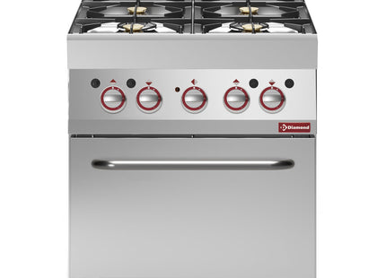 Gas cooker 6 burners, and electric convection oven GN 1/1