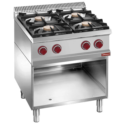 Cuisinière composée de : 4 feux et base ouverte