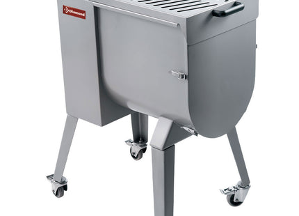 Rostfri köttblandare 50 kg, stativ med hjul