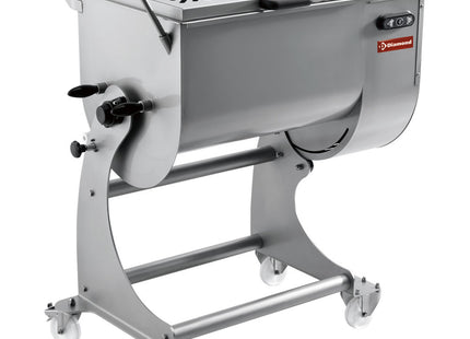 Rostfri köttblandare 80 kg, stativ med hjul