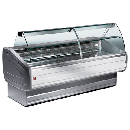 Vitrine réfrigérée vitrine bombée, ventilée, avec réserve