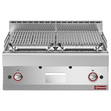 Grill pierre de lave - module 1/1, grille de cuisson en fonte "double face"