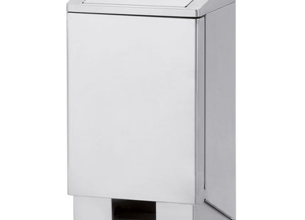 Stainless steel bin with pedal, lid with actuator, 120 liters