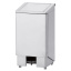 Stainless steel bin with pedal, lid with actuator, 120 liters