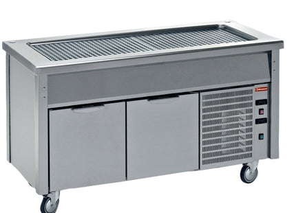 Element with refrigerated top on refrigerated cupboard