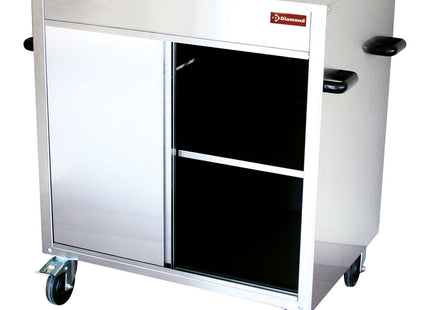Armoire neutre, rôtissoire rotative, sur roulettes