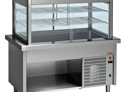Refrigerated sisplay and cooled tank on cupboard 4x GN 1/1