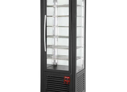Panoramadisplay, 5 hyller, ventilert, 360 LT, Sort