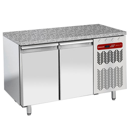 Table réfrigérée ventilée 2 portes EN 600x400 - Dessus Granit
