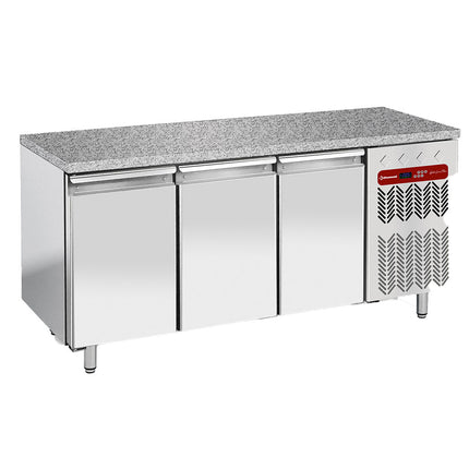 Table réfrigérée ventilée 3 portes EN 600x400 - Dessus Granit
