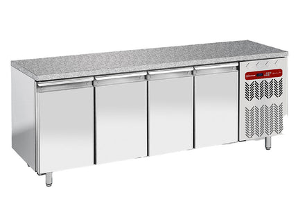 Table réfrigérée ventilée 4 portes EN 600x400 - Dessus Granit