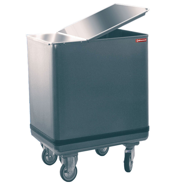 Hopper in stainless steel on wheels 125 lit.