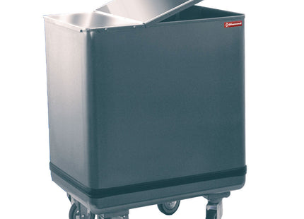 Hopper in stainless steel on wheels 125 lit.