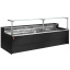 Ventilated refrigerated counter display with straight glass panel 90° with storeroom - BLACK