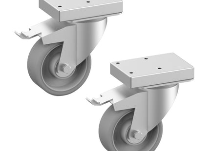 Roues inox avec frein Ø 100 mm (2 pièces)